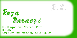 roza maraczi business card