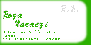 roza maraczi business card